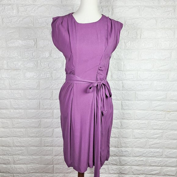 Bimba & Lola Dresses & Skirts - Bimba & Lola Purple Gathered Sheath Dress XS